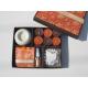 Orange & Brown scented & assorted tealight candle & candle holder packed into