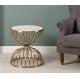 Modern Style Gold Stainless Steel Frame Round Wire Coffee Table Side  table End table