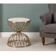 Modern Style Gold Stainless Steel Frame Round Wire Coffee Table Side  table End table