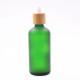 18/410 100ml Frosted Green Glass Liquor Empty Essential Oil Bottles Bamboo Dropper