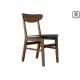 Classical Curved Back Wood Dining Chairs With Leather Seats Commercial Indoor Furniture