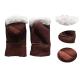Hot selling warm mitten sheepskin leather gloves with cover in winter