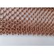 Aluminium Alloy Coil Mesh Drapery Copper Color Used As Space Divider Curtains