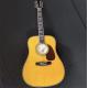 Custom AAAA All Solid Wood Round D Type Body Vintage Acoustic Dreadnought Guitar in Yellow