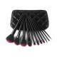 MSDS Portable 11pcs Cosmetic Makeup Brush Set With Leather Bag