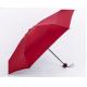 Red Mini Compact Lightweight Folding Umbrella Manual Open 190T Pongee Fabric