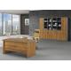 Fantastic Executive Office Furniture , Walnut Office Desk Large Storage Capability