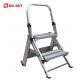 High Safety Aluminum Step Ladder Two - Step Construction  For Rugged Use