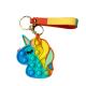 OEM ODM Kids Silicone Fidget Toys , Rainbow Unicorn Popper Purse