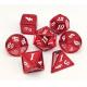 Sturdy Portable Red Metal Dice Set Handmade Seven Sharp Edged