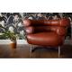 Retro Leather Eileen Gray Bibendum Chair , Black Mid Century Modern Furniture
