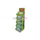 Lightweight Green Cardboard Retail Display Stands Durable 2 Wedged Sides