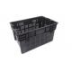 Black Food Storage Fruit And Vegetable Plastic Crates For Supermarket
