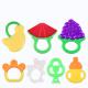 Sensory Pacifier Silicone Baby Teether 30g Fruit Shape Non Toxic With Handle