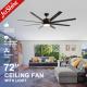 6 Speed Reversible DC Motor Large Air Flow Ceiling Fans With Lights And Remote App Control