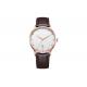 Stainless Steel Thinnest Automatic Watches Genuine Leather Strap SS Back Cover