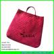 LUDA cheap sea grass straw tote bag wholesale red color lady straw handbag