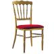 YLX-2009 Stackable Golden Chiavari Chair with Red Fabric Cushion
