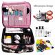 Women Nylon Cute Cosmetic Organizer Bag With Make Up Tools Toiletry Peony Printed