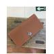 high end quality brown ladies wallet designer wallet goatskin wallet brand name wallets with round button