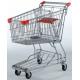 Galvanized Supermarket Shopping Cart 2 Tiers Grocery Store Baskets On Wheels