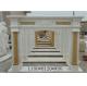 Natural White Marble Fire Surround , Marble Around Fireplace Classic Column Shape