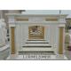 Natural White Marble Fire Surround , Marble Around Fireplace Classic Column Shape