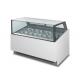 Straight Glass Door Ice Cream Display Freezer R404a Single Temperature