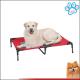 Summer Portable Travel Dog's Pet Camping Elevated Steel-Framed Bed Cot with Knitted Fabric