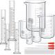 Glass Or Plastic Graduated Cylinder Beaker Set, Thick Lab Cylinders (10 Ml, 25 Ml, 50 Ml, 100 Ml), Beaker