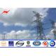 132kv Galvanized Steel Electric Utility Power Poles , Power Distribution Poles