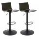 Black Contemporary Adjustable Acrylic Bar Stools With Swivel Chrom Leg