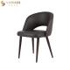 Upholstered Scandinavian Leather Dining Chairs brown color SGS approved