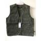 Mens classic vest in 100% polyester washed fabric, washed green color, S-3XL