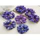 Periwinkle flower Blue Print series Large Collar Hair scrunchie Stretch Cord Satin Accessories OEM logo