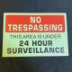 No Trespassing Aluminum Photoluminescent Safety Warning Signage 200 X 300mm