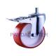 Thread Rod PU Caster Wheel 125mm 5 Inch Swivel Casters With Brake