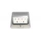 Silver Color Pop Up Floor Mounted Outlet Box With 2 Ways British Socket