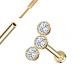 Milgrain Triple Bezel Threaded Flat Back Stud Natural Diamond Piercing Jewelry 14K Gold
