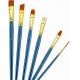 Wooden Handle Golden Synthetic Paint Brush Sets , Interlocked Fine Bristle Paint Brushes