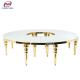 Gold Luxury SS Round Wedding Tablescapes Round Tables Half Moon