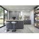 79in Dark Grey Modern Kitchen Cabinets Island With Cabinets And Seating Tall Cabinet