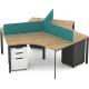 Modern Three Seats Office Conference Table Dividers Wooden