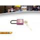 38mm Nylon Shackle ABS Purple Body Safety Lockout Padlocks with Xenoy Chrome Palting