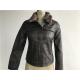 Levis Dark Brown Ladies' Pleather Zip Through Jacket With Detachable Faux Fur Collar