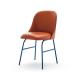Aleta Brown Leather Upholstered Dining Chairs Metal Base Easy Maintenance