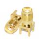 Gold Plated Sma Female Jack Bulkhead Rf Coax Connector For Dip Pcb Mount