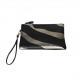 Printed Stripe Promotional PU Leather Cosmetic Bags With Handles