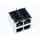 XFVOIP5E-STKVDYG4-4 Stacked RJ45 2x2 10/100Base-T POE Magnetic Integrated