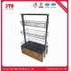 1.8m 3 Tier Wire Rack Display 180kgs Black Wire Shelving With Wheels